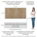 Rack com Painel TV 65" com 2 portas Londres Multimóveis Branco/Rustic