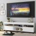 Rack com Painel TV 65" com Rodízios e 2 portas Londres Multimóveis Branco/Preto