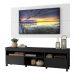 Rack com Painel TV 65" com Rodízios e 2 portas Londres Multimóveis Preto/Branco