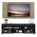 Rack com Painel TV 65" com Rodízios e 2 portas Londres Multimóveis Preto/Rustic