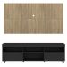 Rack com Painel TV 65" com Rodízios e 2 portas Londres Multimóveis Preto/Rustic