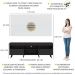 Rack com Painel e Suporte TV 65" Londres Multimóveis Pés Retrô e 2 portas Preto/Branco/Preto