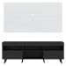 Rack com Painel e Suporte TV 65" Londres Multimóveis Pés Retrô e 2 portas Preto/Branco/Preto