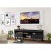 Rack com Painel e Suporte TV 65" Londres Multimóveis Pés Retrô e 2 portas Preto/Branco/Preto