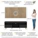 Rack com Painel e Suporte TV 65" Londres Multimóveis Pés Retrô e 2 portas Preto/Rustic/Natural