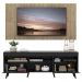 Rack com Painel e Suporte TV 65" Londres Multimóveis Pés Retrô e 2 portas Preto/Rustic/Preto