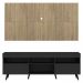 Rack com Painel e Suporte TV 65" Londres Multimóveis Pés Retrô e 2 portas Preto/Rustic/Preto