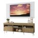 Rack com Painel e Suporte TV 65" Londres Multimóveis Pés Retrô e 2 portas Rustic/Branco/Branco