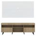 Rack com Painel e Suporte TV 65" Londres Multimóveis Pés Retrô e 2 portas Rustic/Branco/Preto