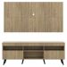 Rack com Painel e Suporte TV 65" Londres Multimóveis Pés Retrô e 2 portas Rustic/Preto