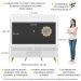 Rack com Painel e Suporte TV 65" Madri Multimóveis Branco/Preto com Prateleira e Pés Retrô Natural