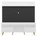 Rack com Painel e Suporte TV 65" Madri Multimóveis Branco/Preto com Prateleira e Pés Retrô Natural