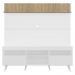 Rack com Painel e Suporte TV 65" Madri Multimóveis Branco/Rustic com Prateleira e Pés Retrô Branco
