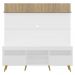 Rack com Painel e Suporte TV 65" Madri Multimóveis Branco/Rustic com Prateleira e Pés Retrô Natural