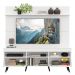 Rack com Painel e Suporte TV 65" Madri Multimóveis Pés Retrô e Prateleira Branco/Preto