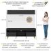 Rack com Painel e Suporte TV 65" Madri Multimóveis Preto/Branco com Prateleira e Pés Retrô Natural