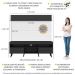 Rack com Painel e Suporte TV 65" Madri Multimóveis Preto/Branco com Prateleira e Pés Retrô Preto 
