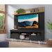 Rack com Painel e Suporte TV 65" Madri Multimóveis Preto/Rustic com Prateleira e Pés Retrô Branco