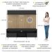 Rack com Painel e Suporte TV 65" Madri Multimóveis Preto/Rustic com Prateleira e Pés Retrô Branco