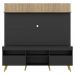Rack com Painel e Suporte TV 65" Madri Multimóveis Preto/Rustic com Prateleira e Pés Retrô Natural