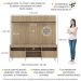 Rack com Painel e Suporte TV 65" Madri Multimóveis Rustic com Prateleira e Pés Retrô Branco