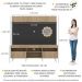 Rack com Painel e Suporte TV 65" Madri Multimóveis Rustic/Preto com Prateleira e Pés Retrô Branco