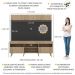 Rack com Painel e Suporte TV 65" Madri Multimóveis Rustic/Preto com Prateleira e Pés Retrô Natural