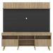 Rack com Painel e Suporte TV 65" Madri Multimóveis Rustic/Preto com Prateleira e Pés Retrô Natural