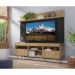 Rack com Painel e Suporte TV 65" Madri Multimóveis Rustic/Preto com Prateleira e Pés Retrô Natural