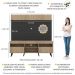 Rack com Painel e Suporte TV 65" Madri Multimóveis Rustic/Preto com Prateleira e Pés Retrô Preto