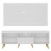 Rack com Painel e Suporte TV 65" Retrô Flórida Up Multimóveis MP1043 Branco/Natural