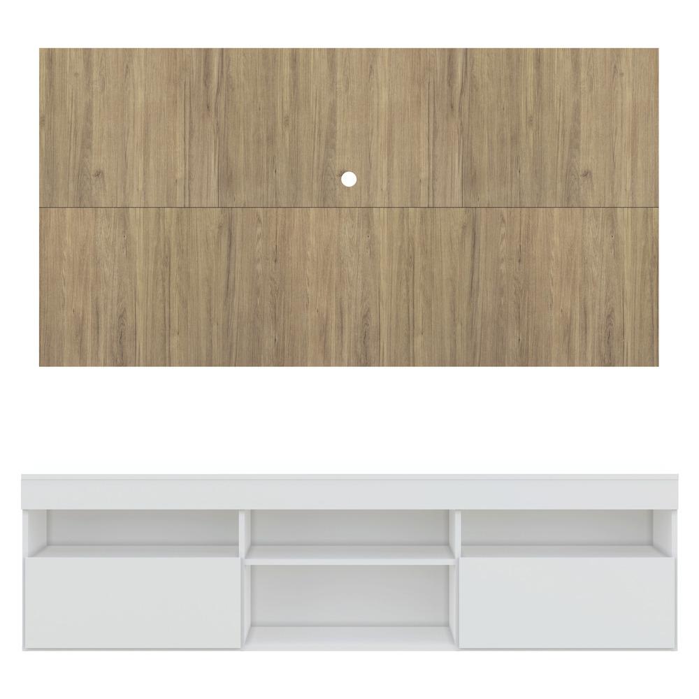 Rack com Painel e Suporte TV 65" com 2 portas Londres Multimóveis Branco/Rustic