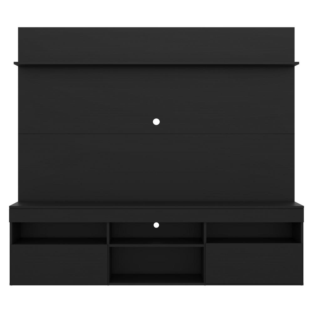 Rack com Painel e Suporte TV 65" com Prateleira Madri Multimóveis Preto