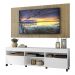 Rack com Painel e Suporte TV 65" com Rodízios e 2 portas Londres Multimóveis Branco/Rustic