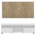 Rack com Painel e Suporte TV 65" com Rodízios e 2 portas Londres Multimóveis Branco/Rustic