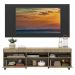 Rack com Painel e Suporte TV 65" com Rodízios e 2 portas Londres Multimóveis Rustic/Preto
