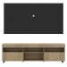 Rack com Painel e Suporte TV 65" com Rodízios e 2 portas Londres Multimóveis Rustic/Preto