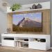 Rack com Painel e Suporte para TV até 65" Multimóveis Madri FG3366 Branco/Rustic