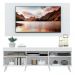 Rack com Painel e Suporte para TV até 65" Pés Retrô com 2 Portas Londres Multimóveis Branco