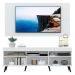 Rack com Painel e Suporte para TV até 65" Pés Retrô com 2 Portas Londres Multimóveis Branco/Preto