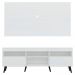 Rack com Painel e Suporte para TV até 65" Pés Retrô com 2 Portas Londres Multimóveis Branco/Preto