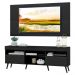 Rack com Painel e Suporte para TV até 65" Pés Retrô com 2 Portas Londres Multimóveis Preto