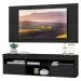Rack com Painel e Suporte para TV até 65" Suspenso com 2 Portas Londres Multimóveis Preto
