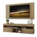Rack com Painel e Suporte para TV até 65" Suspenso com 2 Portas Londres Multimóveis Rustic