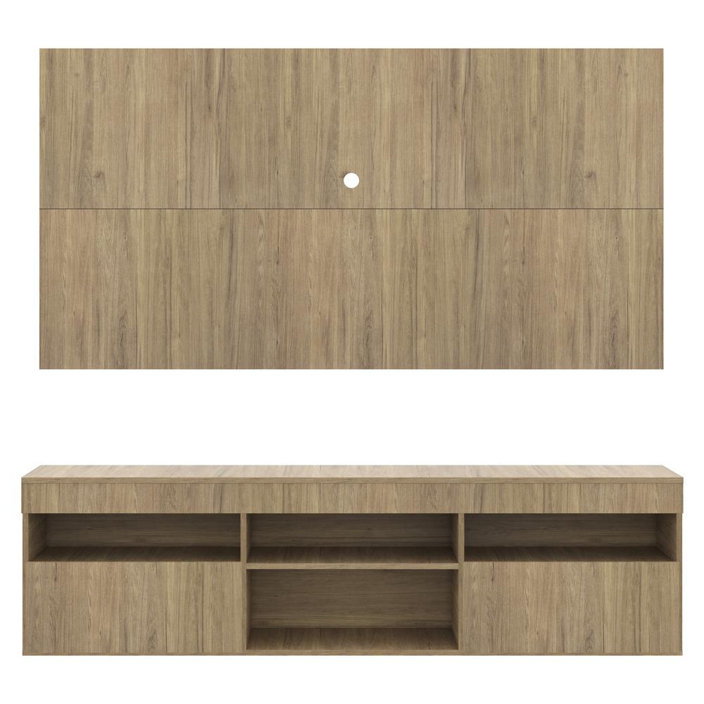 Rack com Painel e Suporte para TV até 65" Suspenso com 2 Portas Londres Multimóveis Rustic