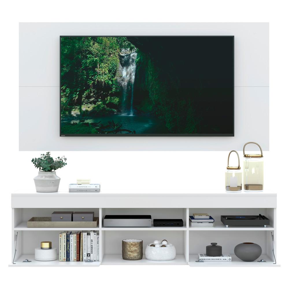 Rack com Painel e Suporte para TV até 65" com 2 Portas Londres Multimóveis Branco