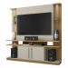 Rack com Painel para TV até 55 Polegadas com Vidros 2 LEDS e 2 Portas Multimóveis CR45278 Cinamomo/Off White/Ripado