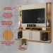 Rack com Painel para TV até 55 Polegadas com Vidros 2 LEDS e 2 Portas Multimóveis CR45278 Cinamomo/Off White/Ripado