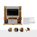 Rack com Painel para TV até 55 Polegadas com Vidros 2 LEDS e 2 Portas Multimóveis CR45278 Naturalle/Off White/Ripado