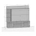 Rack com Painel para TV até 65 Polegadas com LED Vidros e 2 Portas Multimóveis CR45275 Cinamomo/Off White/Ripado